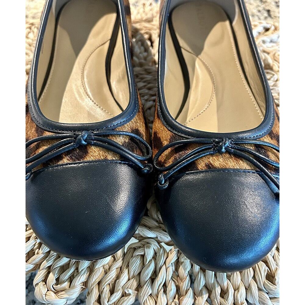 TALBOTS Leopard Print Calf Hair Leather Ballet Flat Cap Toe Women 9 Brazil EUC - Picture 5 of 12